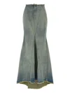 Off-white High Waist Skirt Featuring Panel Detailing In Blue