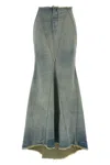 Off-white High Waist Skirt Featuring Panel Detailing In Blue