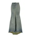 Off-white High Waist Skirt Featuring Panel Detailing In Green