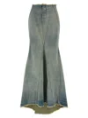 Off-white High Waist Skirt Featuring Panel Detailing In Gray