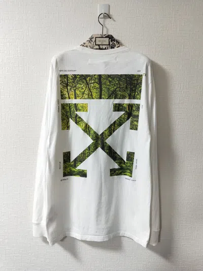 Pre-owned Off-white Japan Exclusive 'landscape' Arrow L/s Tee In White