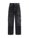 Off-white Cargo Jeans Urban Style In Black