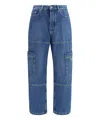 Off-white Off White Men Irregular Cargo Jeans In Blue