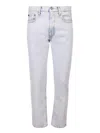 Off-white Logo Print Slim Jeans In Blue
