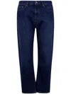 Off-white Logo Patch Straight Leg Jeans In Blue