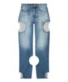 Off-white Meteor Cut-out Straight-leg Jeans In Blue
