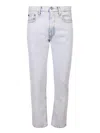 Off-white Logo Print Slim Jeans In Blue