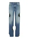 Off-white Meteor Cut-out Straight-leg Jeans In Blue