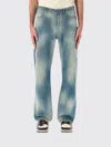 Off-white Blue Diagonal Raw Patch 90s Skate Jeans In Blue