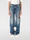 Off-white Meteor Cut-out Straight-leg Jeans In Blau
