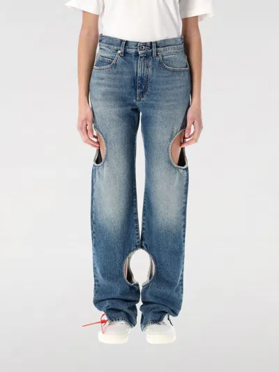 OFF-WHITE JEANS OFF-WHITE WOMAN COLOR BLUE,G72481009