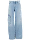 Off-white Weite Toybox Painted Jeans In Light Wash