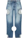 Off-white Meteor Cut-out Straight-leg Jeans In Vintage Bl