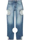 Off-white Meteor Cut-out Straight-leg Jeans In Vintage Bl