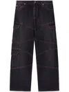 Off-white Black Script Samurai Straight Jeans In Vintage Bl