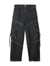 Off-white Zip Denim Cargo Pants In Vintage Grey