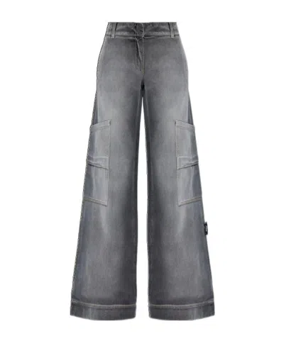 Off-white Jeans With Belt Loops In Gray