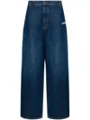 Off-white Embroidered Logo Wide Jeans In Blue