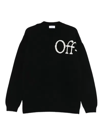 Off-white Bookish Shared Crew-neck Sweater In Black