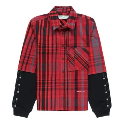 Off-white Jersey Sleeve Checked Shirt 'red Black'