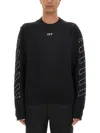 Off-white Diag Stripe Embroidered Jumper Black In Black