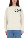 Off-white Jersey With Logo In Neutral