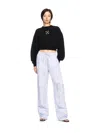 Off-white Jewel Mini Arrow Crop Crew Black - Silve In Black