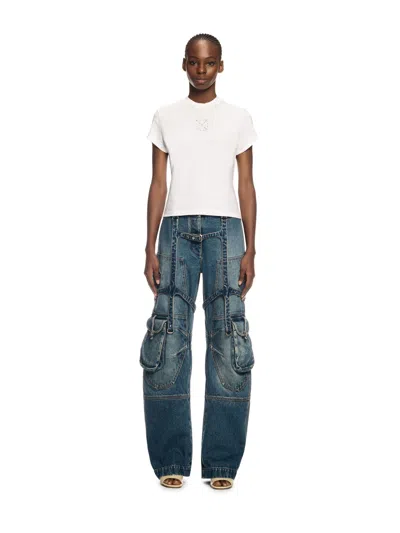 Off-white Jewel Mini Arrow Fitted Tee White - Silv