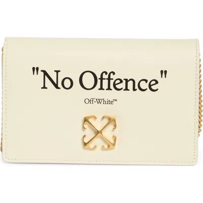 Off-white Jitney 0.5 Quote Leather Shoulder Bag In Beige Black