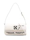 Off-white Jitney 0.7 Quote Clutch Bag In Neutrals