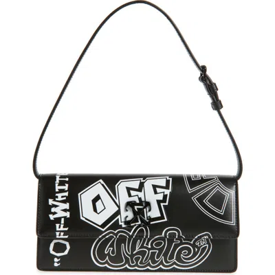 Off-white Jitney 1.0 Leather Shoulder Bag In Black - White