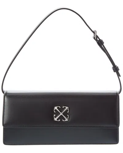 Off-white ™ Jitney 1.0 Leather Shoulder Bag In Black