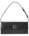 Off-white Jitney 1.0 Leather Shoulder Bag In Black