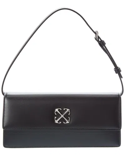Off-white Jitney 1.0 Leather Shoulder Bag In Black