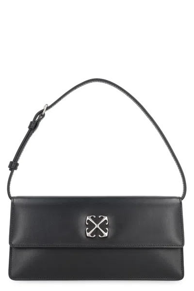 Off-white Jitney 1.0 Leather Shoulder Bag In Black