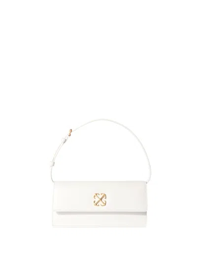 Off-white Jitney 1.0 Leather Shoulder Bag In White