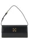 Off-white Rectangular Shoulder Bag Adjustable Strap In Black