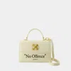 Off-white Jitney 1.4 Quote Leather Top-handle Bag In Beige
