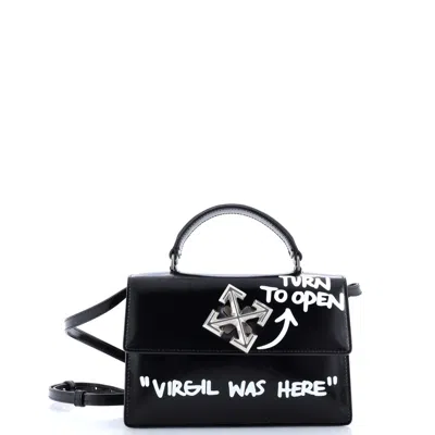 Off-white Jitney 1.4 Bag Printed Leather In Black