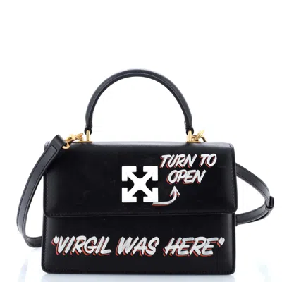 Off-white Jitney 1.4 Bag Printed Leather In Black