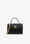 Off-white Jitney 1.4 Leather Tote Bag In Black
