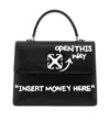 Off-white Jitney 1.4 Leather Tote Bag In Black