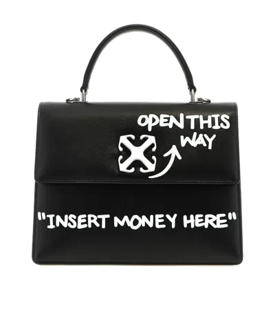 Off-white Jitney 1.4 Leather Tote Bag In Black