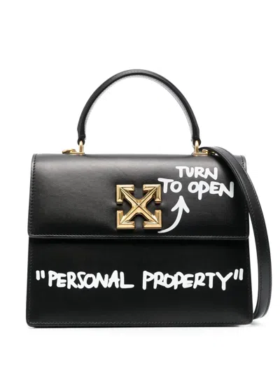 Off-white Jitney 1.4 Top-handle Bag In Black