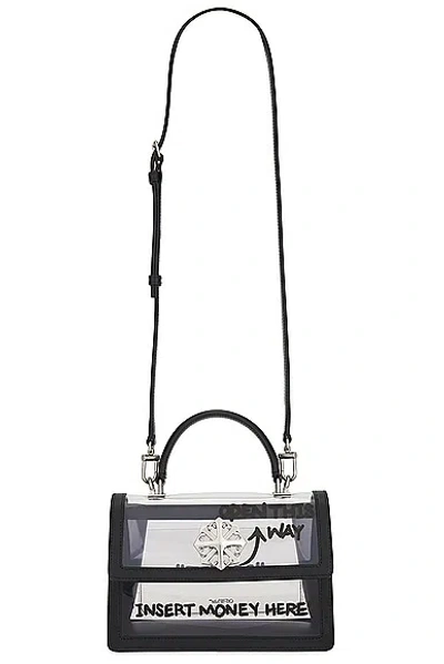 Off-white Jitney 1.4 Top Handle Chain Bag In Transparent Black