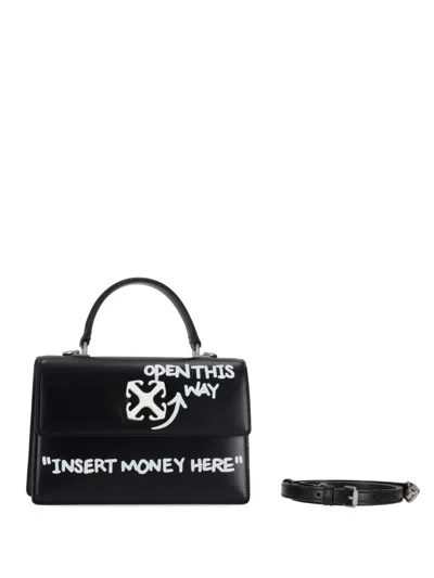 Off-white Jitney 1.4 Foldover Top Tote Bag In Black