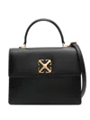 Off-white Jitney 2.8 Leather Tote Bag In 1000 Black No Color