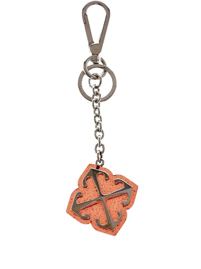 Off-white Jitney Arrow-motif Keyring In Silver