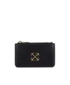 Off-white Jitney Arrows-plaque Leather Wallet In Black