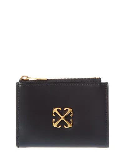 Off-white Jitney Bifold Zipped Leather Wallet In Black